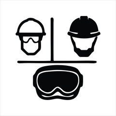 Set Of Work Safety Icon Logo Illustration Concept Design Vector