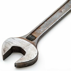 Photograph of a wrench, for bolts and fittings, isolated on a white background