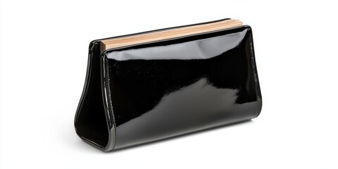 A black magazine holder on solid white background, single object