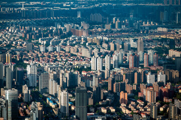 Overlooking downtown Shanghai, China