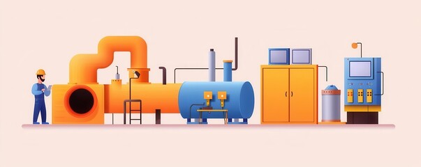 Industrial engineer developing automation for a waste-to-energy plant, industrial engineer, clean industrial energy