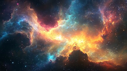 Obraz premium Spectacular Cosmic Nebula Embrace - keywords: cosmic