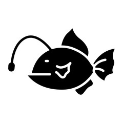 Angler fish black icon