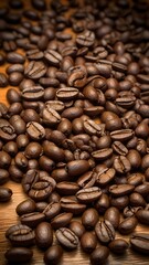 A Rich Pile of Freshly Roasted Coffee Beans Showcasing the Perfect Blend of Dark Roast