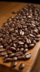 A Rich Pile of Freshly Roasted Coffee Beans Showcasing the Perfect Blend of Dark Roast