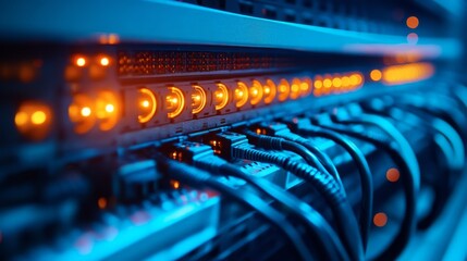 Naklejka premium Server Room Network Connections