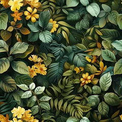 Rideaux Imprimé botanique patrons seamless floral pattern, all sides with colorful leaves and flowers design illustration drawing in white background  © Sudarshana