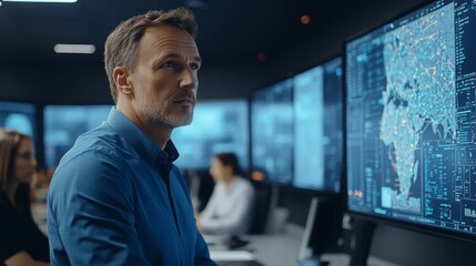 Obraz premium Cybersecurity Analyst at Work