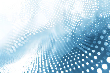 Futuristic digital mesh network with abstract blue and white lines representing global communication and technology flow in a modern interconnected system