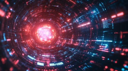 Fototapeta premium Futuristic Digital Data Tunnel