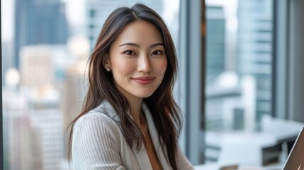 Obraz premium Professional woman working in modern office