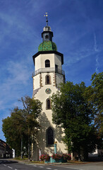 Fototapeta premium Evangelische Stadtkirche in Rosenfeld; Zollernalbkreis; Baden Württemberg; Deutschland
