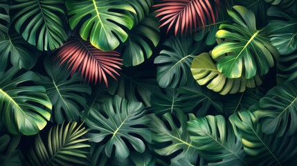Tropical Leaf Pattern Background