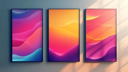 Fototapeta premium Abstract Modern Gradient Art Panels