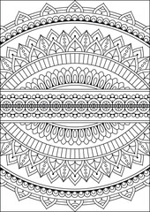 Coloring book page. Colorless pattern with abstract elements. Coloring for adults.