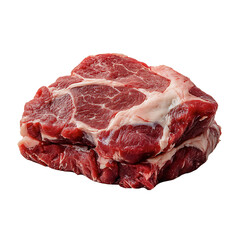 raw meat on a plate isolated on white background