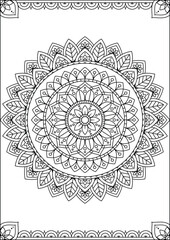 Coloring book page. Colorless pattern with abstract elements. Coloring for adults.