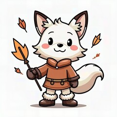 Cute Arctic Fox Character
