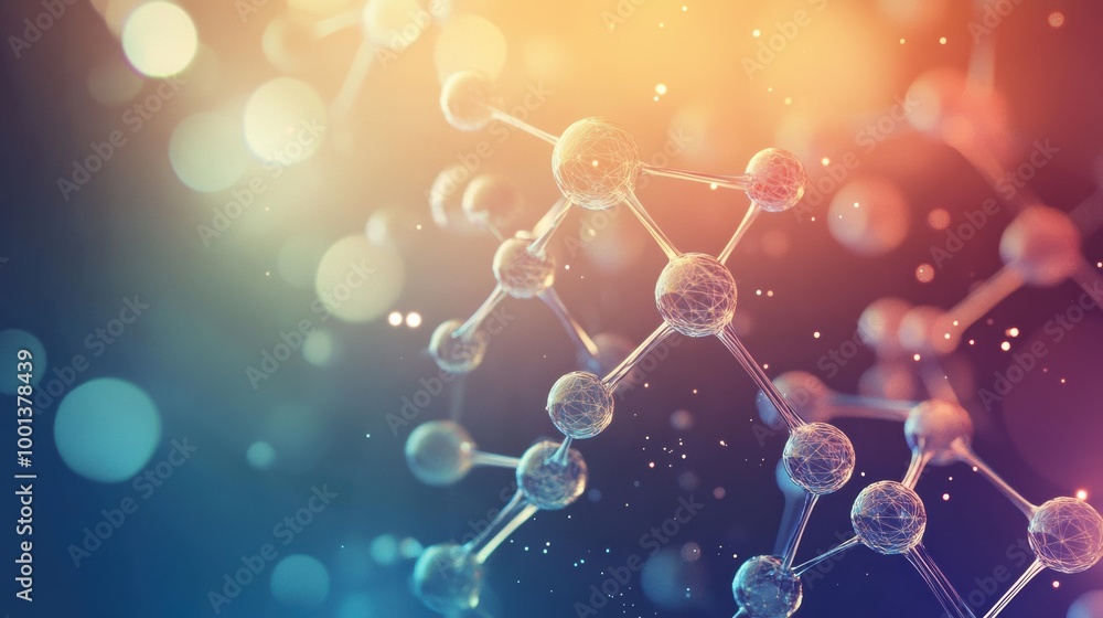 Aufkleber abstract representation of molecules and chemical structures against a vibrant background showcasing
