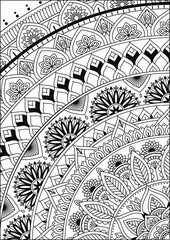 Coloring book page. Colorless pattern with abstract elements. Coloring for adults.