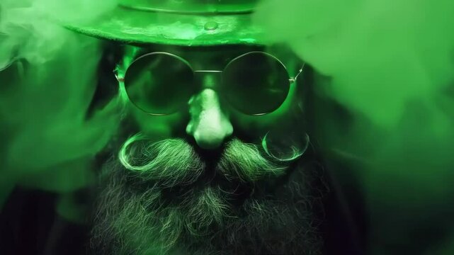 video of leprechaun in the green outfits. Happy Saint Patrick's Day