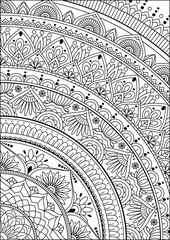 Coloring book page. Colorless pattern with abstract elements. Coloring for adults.