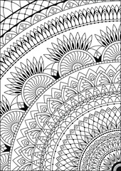 Coloring book page. Colorless pattern with abstract elements. Coloring for adults.