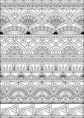 Coloring book page. Colorless pattern with abstract elements. Coloring for adults.