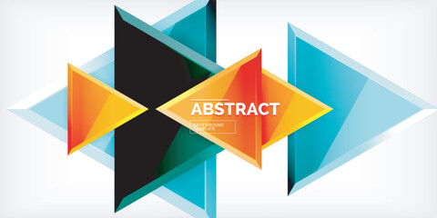 Triangle glass shapes geometric abstract background. Vector Illustration For Wallpaper, Banner, Background, Card, Book Illustration, landing page