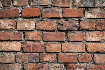 Obraz premium photorealistic image of an old, weathered brick wall with visible bricks and chipped paint