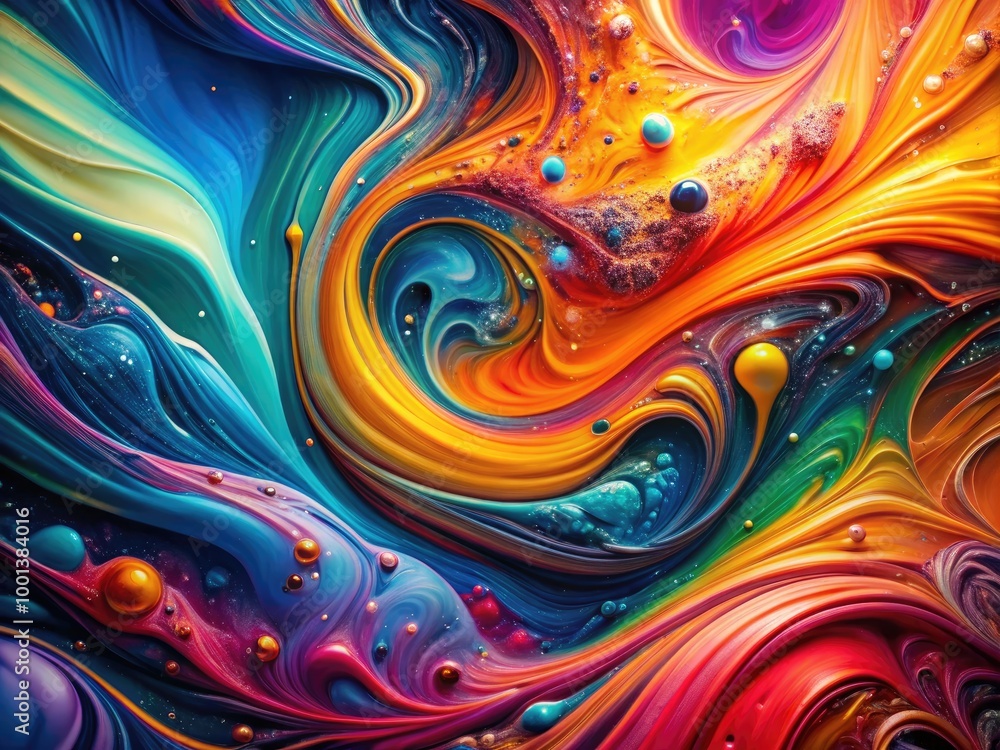 Poster abstract artistic background with vibrant colors and fluid shapes for creative design projects