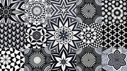 Abstract black and white patterns for creative projects, backgrounds, and design elements.