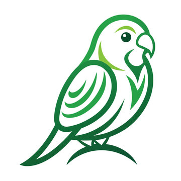 recommend clip art: budgerigar vector logo icon design minimalist template 