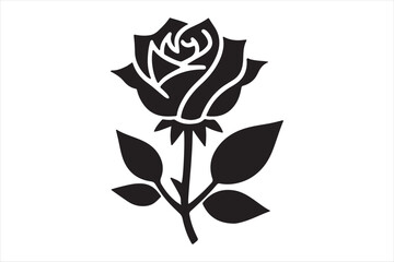 A beautiful rose silhouette vector design.5