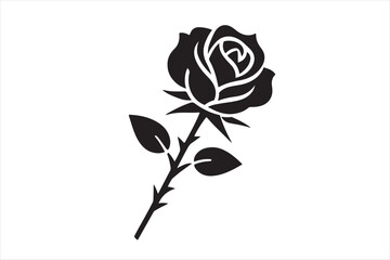 A beautiful rose silhouette vector design.5