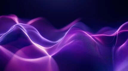 Contemporary purple sound wave pattern featuring smooth, flowing curves and vibrant design. Ideal for audio and tech visuals