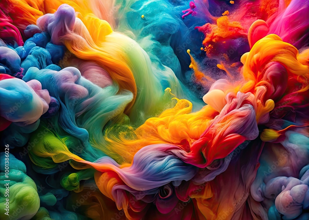 Poster abstract flowing colors in motion creating a mesmerizing background for video or digital projects