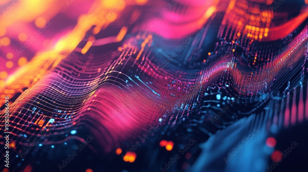 Poster creative graphics pattern art with a focus on abstract technology themes and detailed patterns. idea