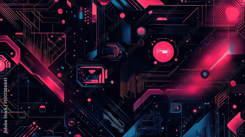 Poster creative graphics pattern art with a focus on technology-inspired patterns and abstract elements. th