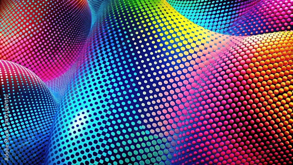 Poster Abstract Halftone Shapes in Dynamic Patterns for Modern Graphic Design and Background Composition