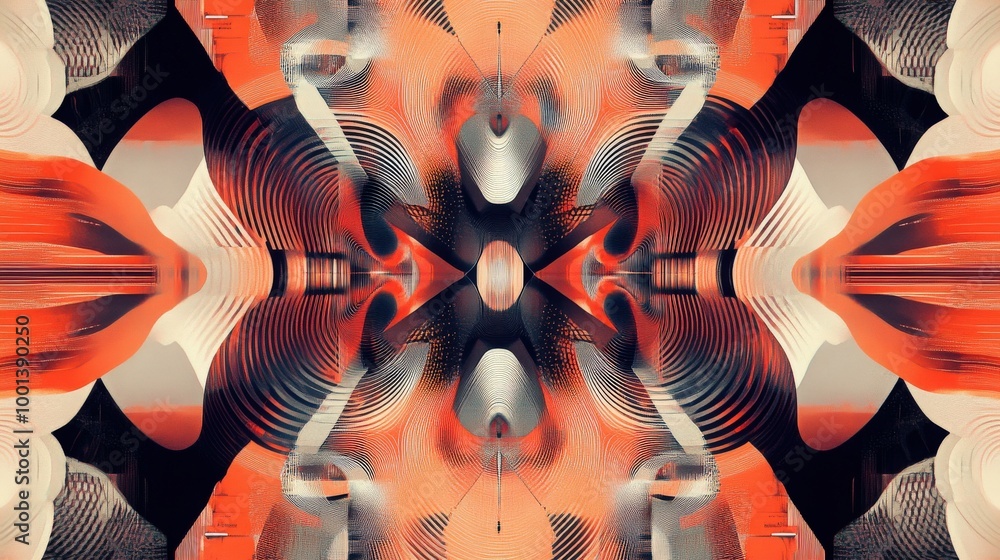 Poster cutting-edge graphics pattern art featuring detailed technology motifs and abstract shapes. a vibran