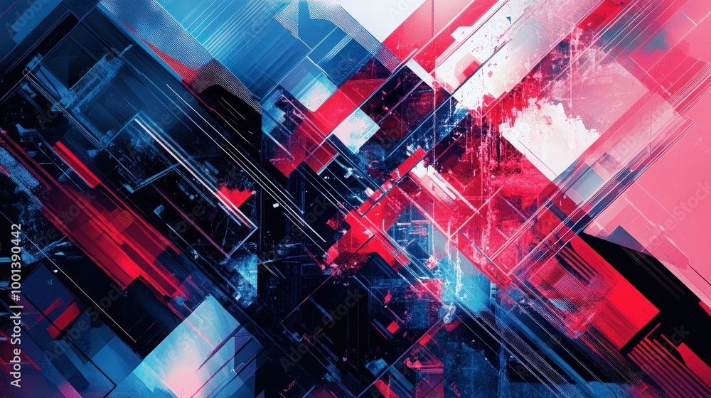 Poster cutting-edge graphics pattern art with intricate technology motifs and abstract visuals. a dynamic a