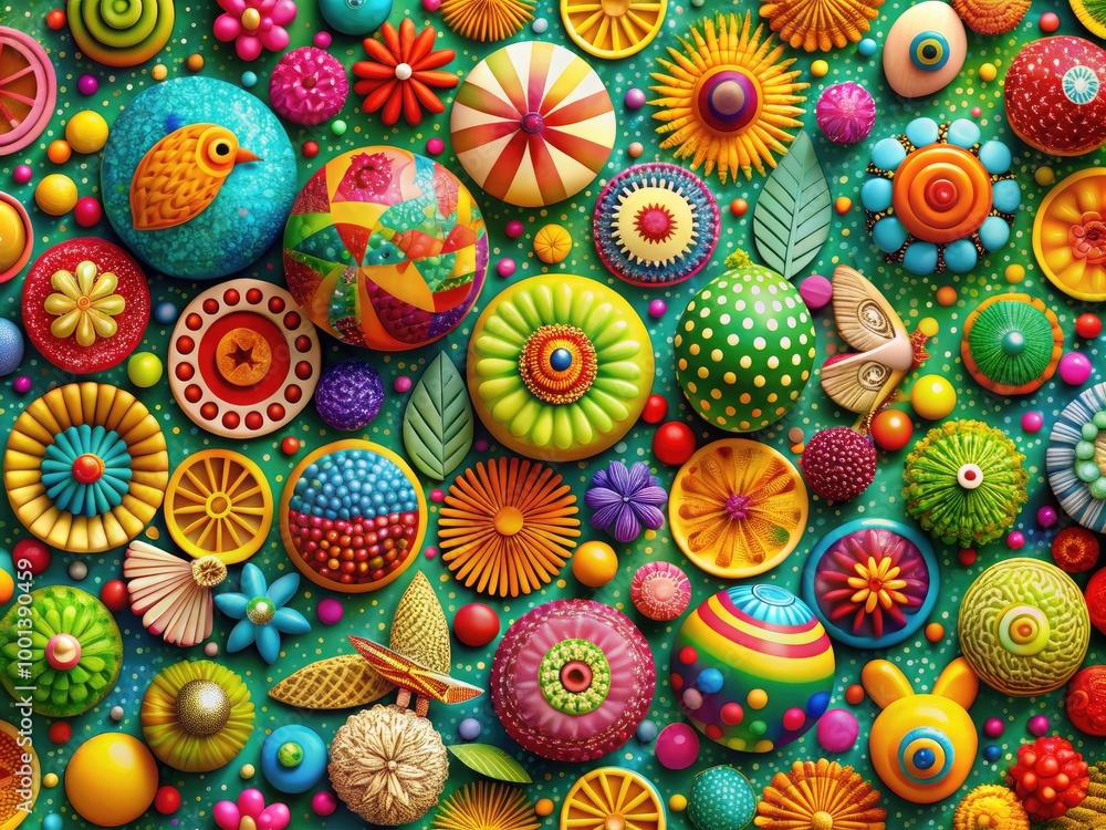 Poster adorable and playful background with colorful patterns and whimsical designs for creative projects