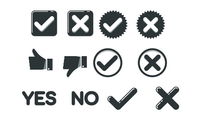 yes and no vector icon 