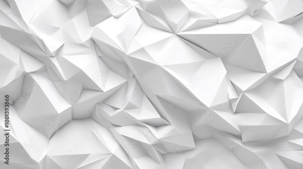Poster detailed 3d render of a white low poly texture with sharp geometric edges and a clean aesthetic