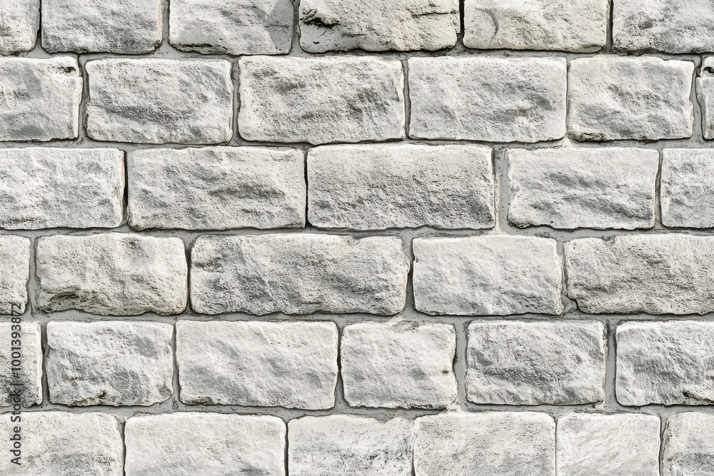 Poster seamless pattern of a light gray brick wall, perfect for adding depth and texture