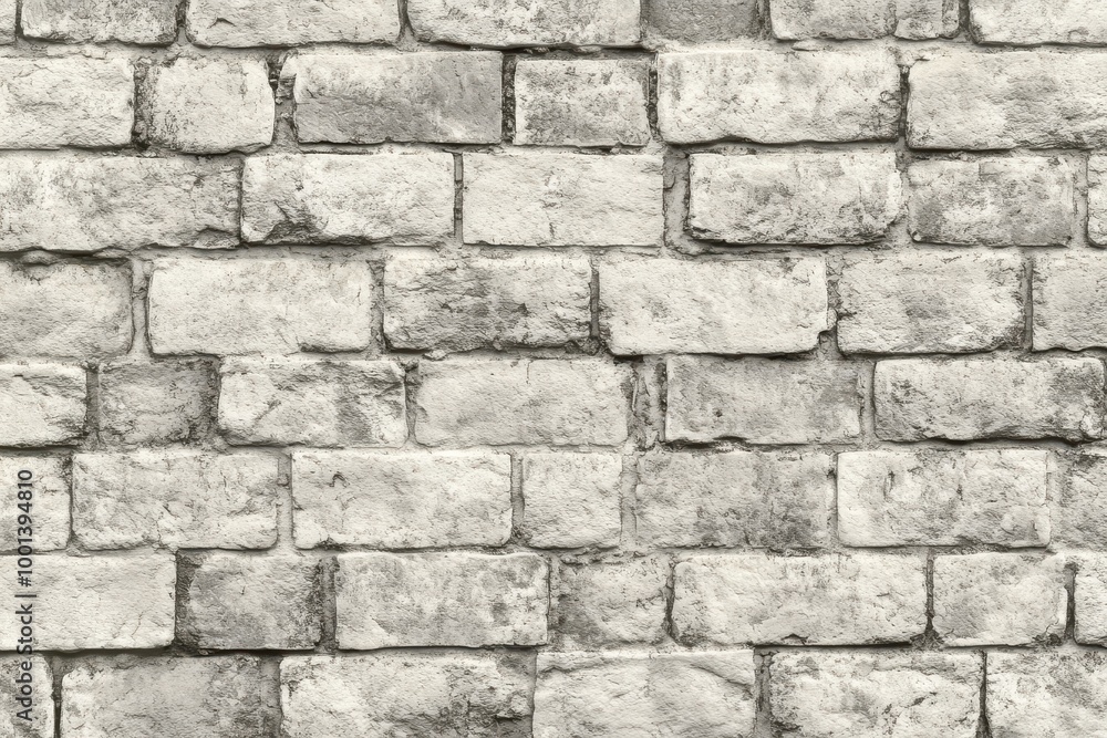 Poster seamless pattern of a light gray brick wall, perfect for adding depth and texture