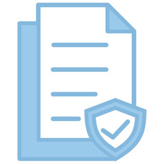 Insurance policy icon with line color style