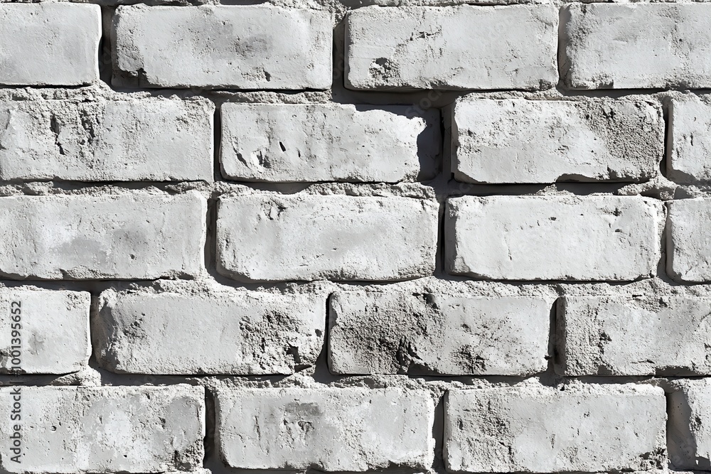 Poster seamless pattern of a light gray brick wall, perfect for adding depth and texture