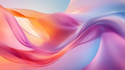 Naklejka premium A vibrant, flowing abstract design created with soft, translucent colors.